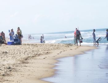 Kitty Hawk beach scene as the weather returns to normal for May.