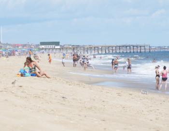 A summer beach scene on the Outer Banks.