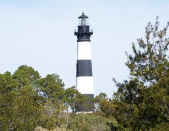 Bodie Island Lighthouse from the surrounding marsh.