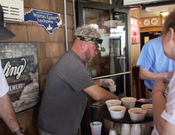 Serving chili at the 8th Annual Outer Banks Cook-off.