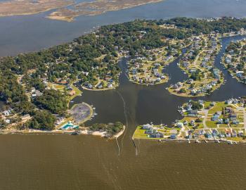 Aerial view of Colington Harbor.