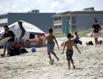 Labor Day weekend on Nags Head beach by Jennette's Pier.