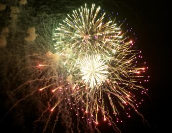 Fireworks lighting the night sky on the Outer Banks.