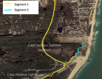Proposed National Park Service multi-use path at Hatteras Lighthouse.