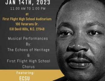 Martin Luther King Day poster announcing FFHS events.