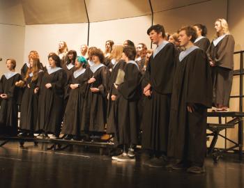 First Flight High School Choir performing Children Go Where I Send Thee.