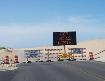 At the end of the road in Rodanthe. The road north will soon be removed.