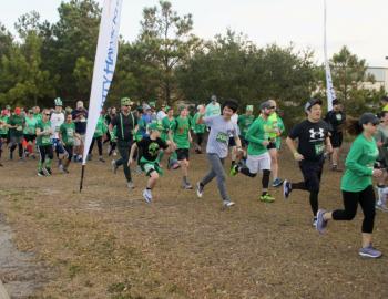 At the 5K start to the Running of the Leprechauns in Nags Head.