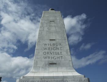 Wright Brothers Monument at the National Park Service Wright Brothers Memorial in Kill Devil Hills.