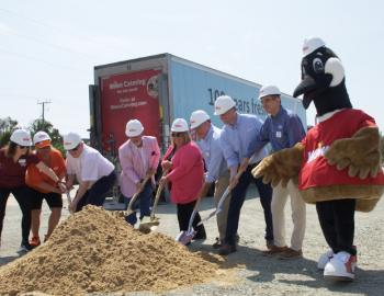 A shovelful of dirt and a pile of sand and the groundbreaking for the KDH Wawa is official.