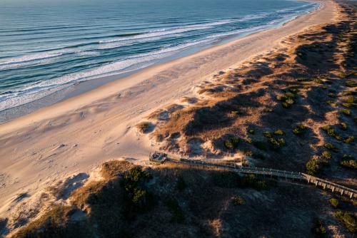 aerial view of beach in Kitty Hawk