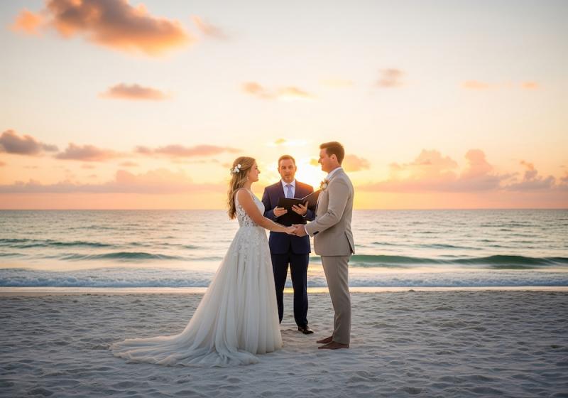 couple getting married on the beach