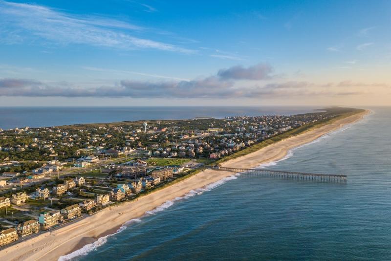 aerial view of homes in the Outer Banks