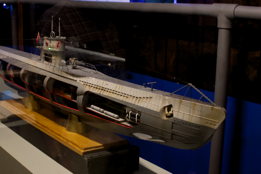 The newest addition to the Graveyard of the Atlantic Museum. A perfect scale model of U-522.