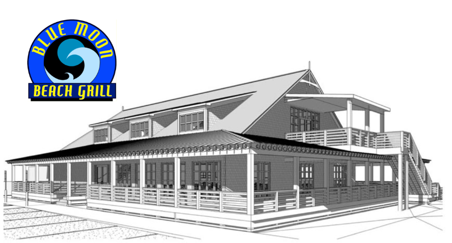 A rendering of the new Blue Moon Cafe in Nags Head.