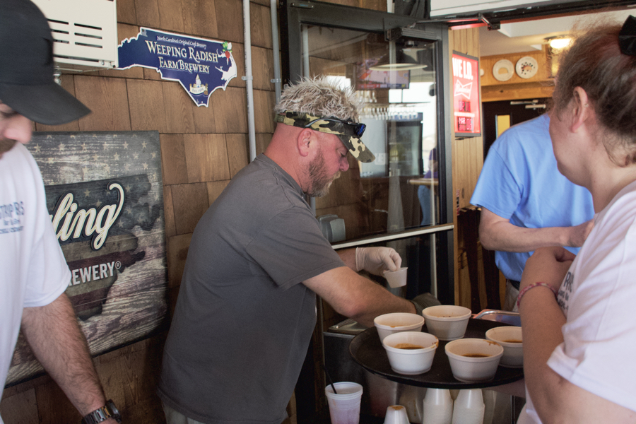 Serving chili at the 8th Annual Outer Banks Cook-off.