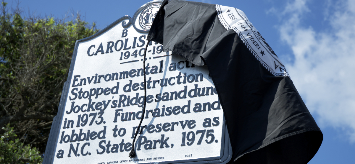 The unveiling of the state's newest highway marker commemorating Carolista Baum.