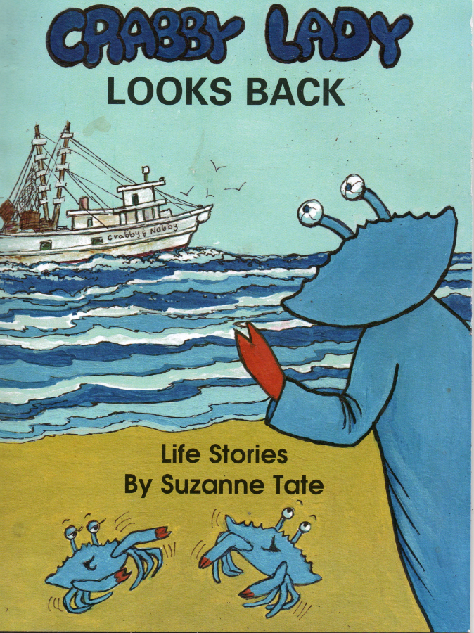 The cover of Suzanne Tate's book of essays, "Crabby Lady Looks Back."