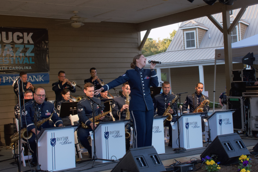 US Air Force Rhyme in Blue Jazz Ensemble closed out the 2022 Duck Jazz Festival.