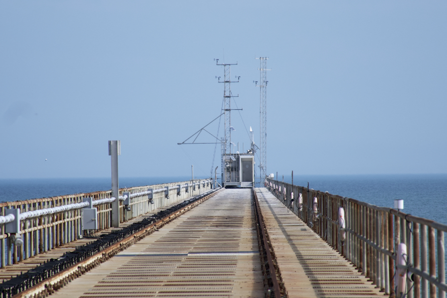 The 1/3 mile long pier at the USACE Field Research Facility in Duck is the longest on the East Coast.