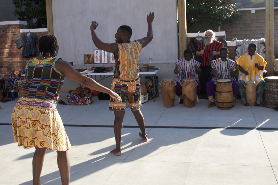 Saakumu Dance Troupe in Dare Arts Courtyard in Manteo.