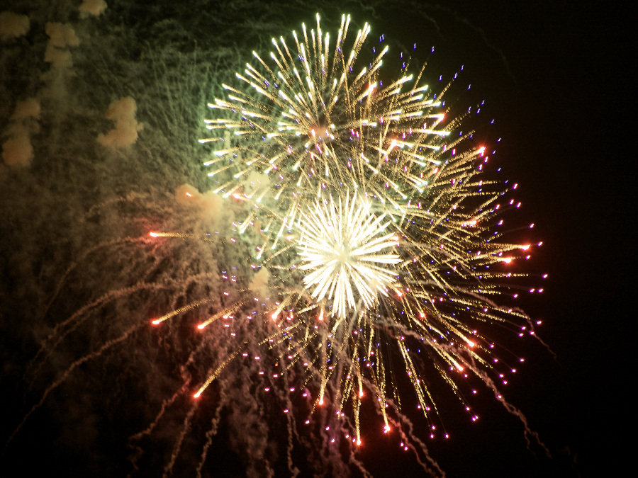 Fireworks lighting the night sky on the Outer Banks.