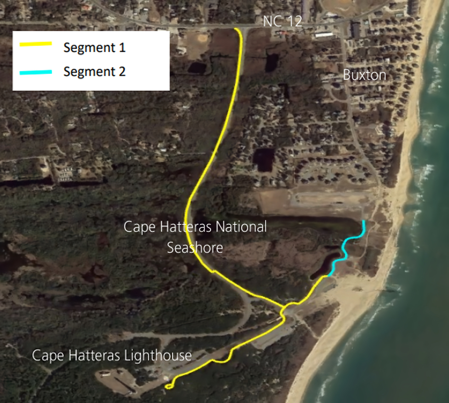 Proposed National Park Service multi-use path at Hatteras Lighthouse.