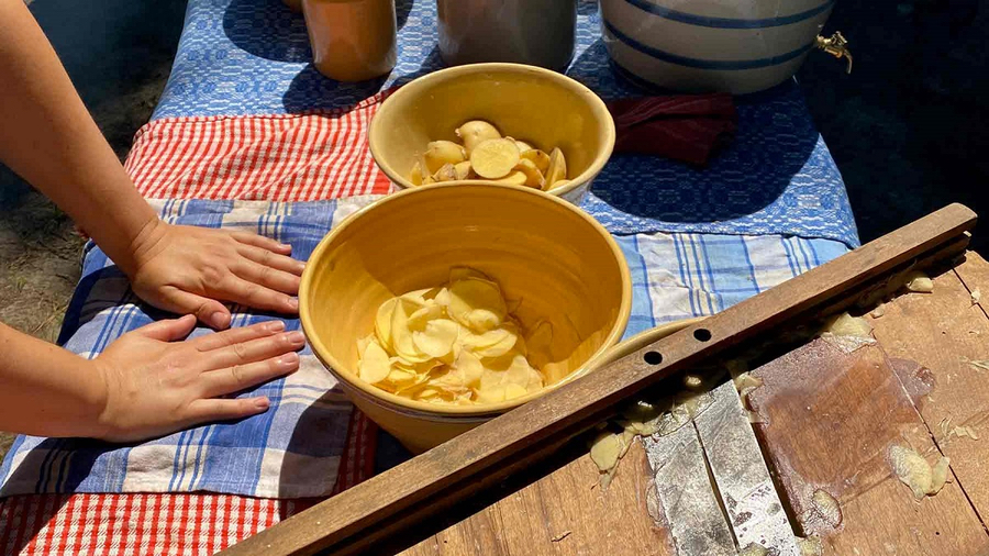 Potato Day at Island Farm features kettle-cooked potatoes that are freshly harvested.