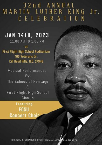 Martin Luther King Day poster announcing FFHS events.