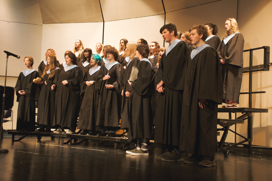 First Flight High School Choir performing Children Go Where I Send Thee.