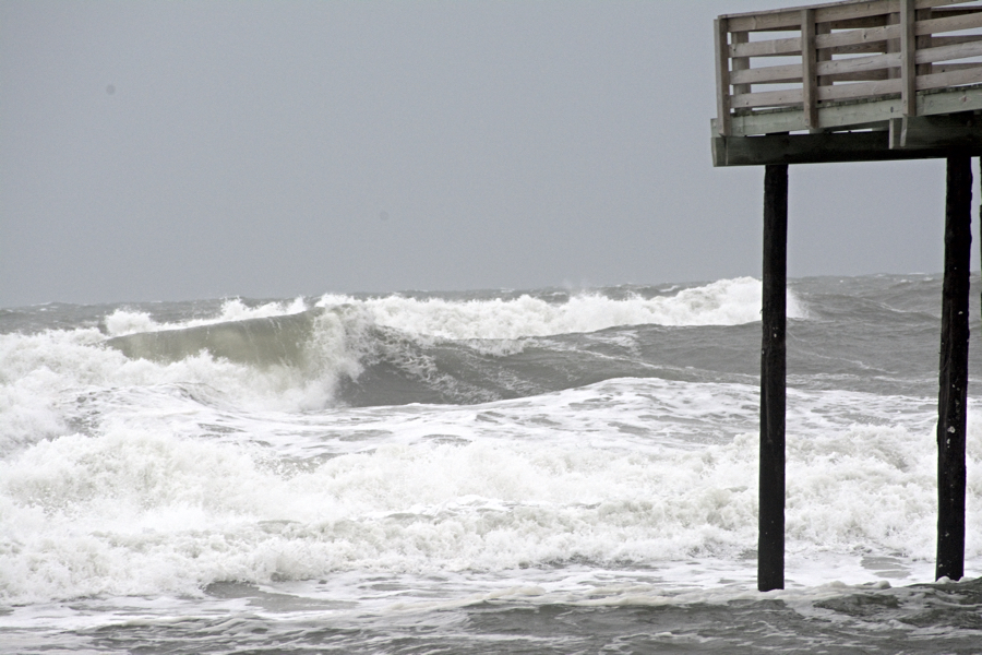 November Nor'easter churns up the ocean off Kitty Hawk Pier.