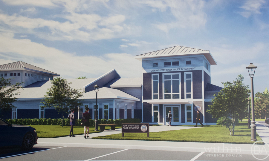 A rendering of the proposed new Kitty Hawk police building.