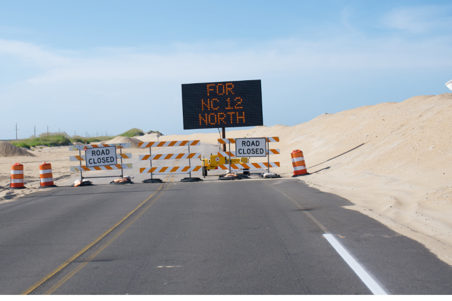 End of the Road at the north end of Rodanthe, with what was the S Curves just to the north.