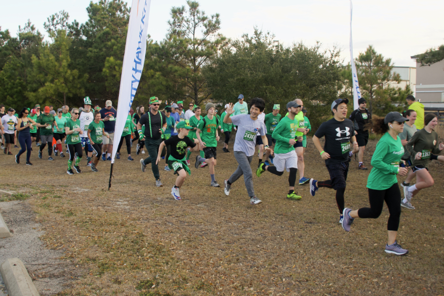 At the 5K start to the Running of the Leprechauns in Nags Head.