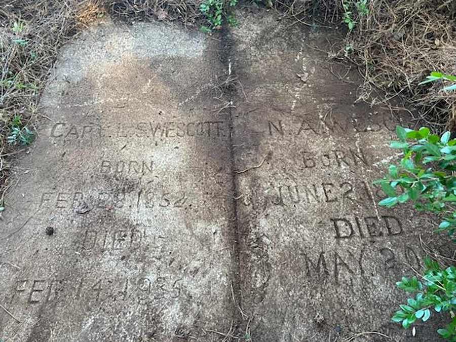 The hidden grave of Captain Lewis Wescott found by Commander Gavin Wente (USCG, ret).