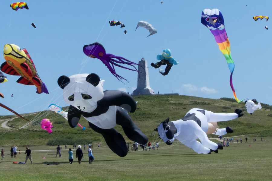 The Wright Kite Festival features kites of every sized and description flying where the Wright Brothers first flew.