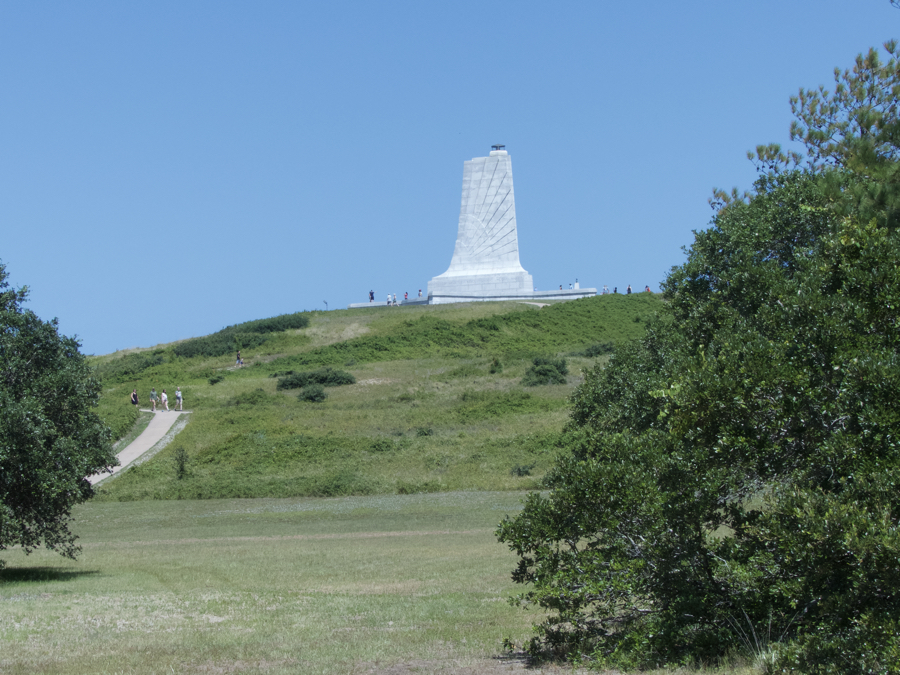 Didecated in 1932, the Wright Brothers Monument in Kill Devil Hills is visible for miles.
