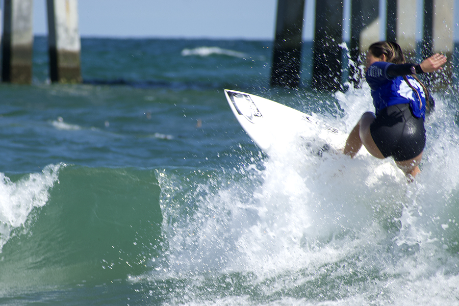 Catching a wave in the semifinal round at the WRV Pro OBX.