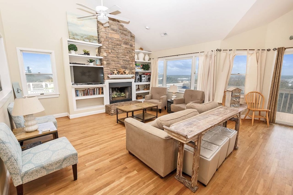 Living room view of outer banks rental 