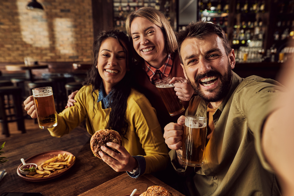 Friends at a bar