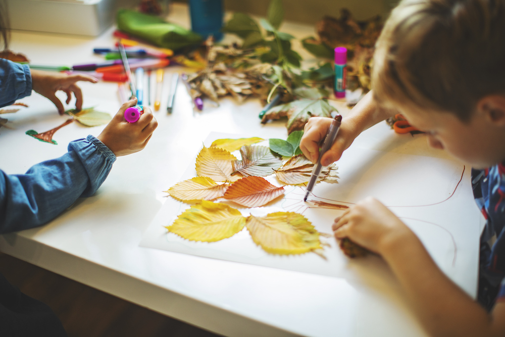 kids doing an art project