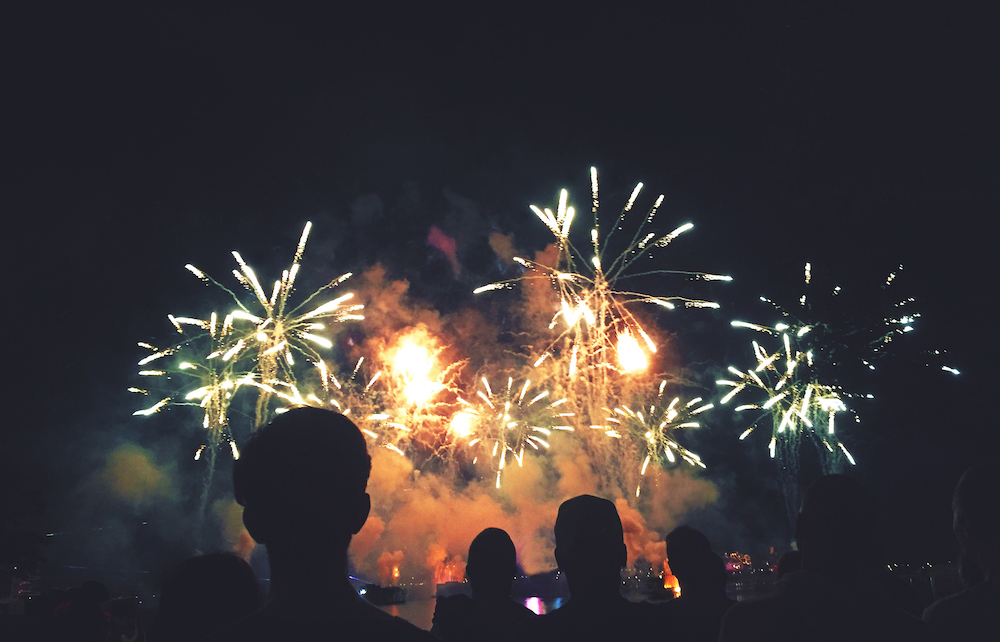 people watching fireworks