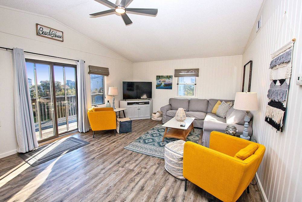 living room view of a vacation rental on Hatteras Island